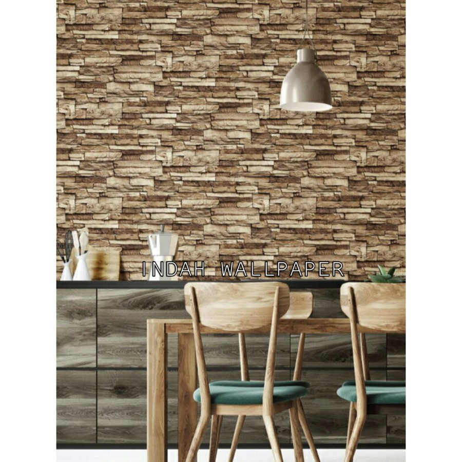 Jual Wallpaper Dinding Korea Roll Besar Motif Batu Alam Susun 3D ...
