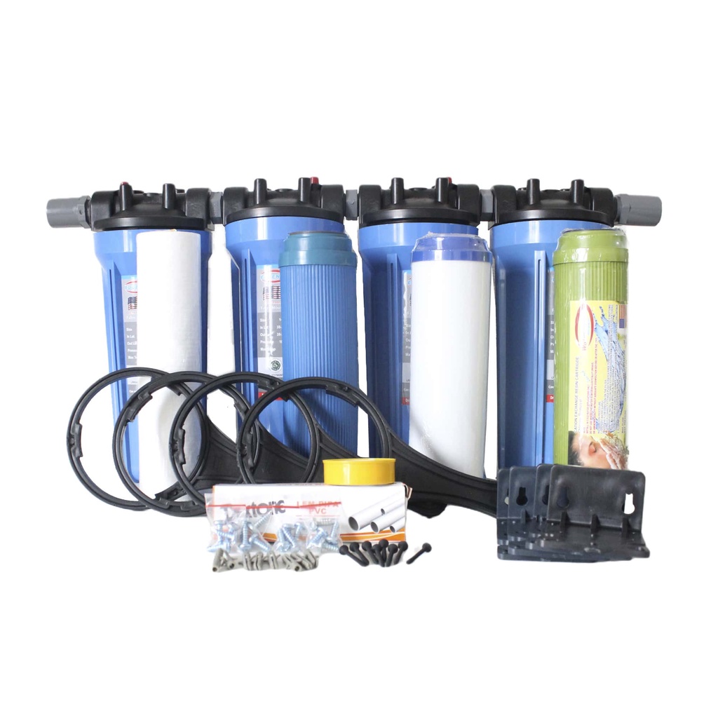 Jual FILTER AIR SUMUR BOR / FILTER AIR NANOTEC 4 TABUNG 10" CLEAR 3/4''SPGR Shopee Indonesia