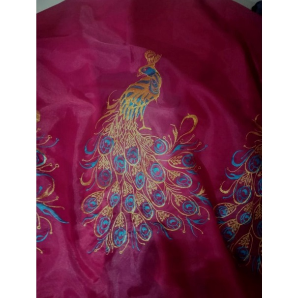 Jual organza motif merak | Shopee Indonesia