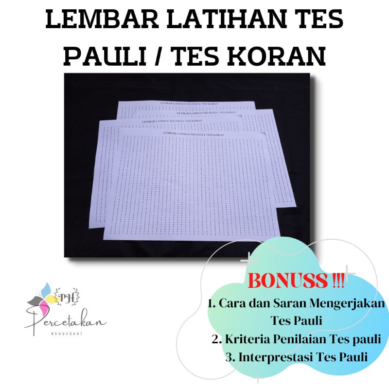 Jual TES PAULI A3 / TES KORAN / TES PSIKOTES | Shopee Indonesia