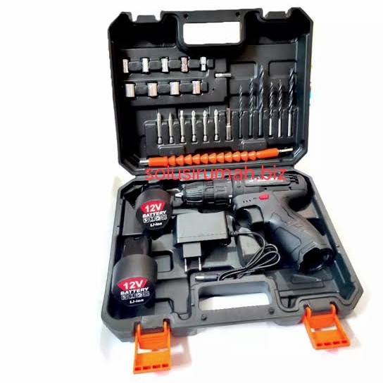 Jual jld cordless drill 12v komplit 2 baterai tool kit set j.ld 12 v ...