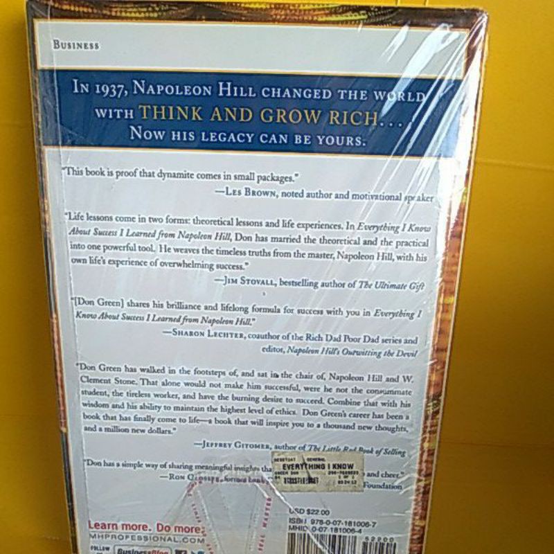 Jual BUKU EVERYTHING I KNOW ABOUT SUCCES I LEARNED FROM NAPOLEON HILL ...