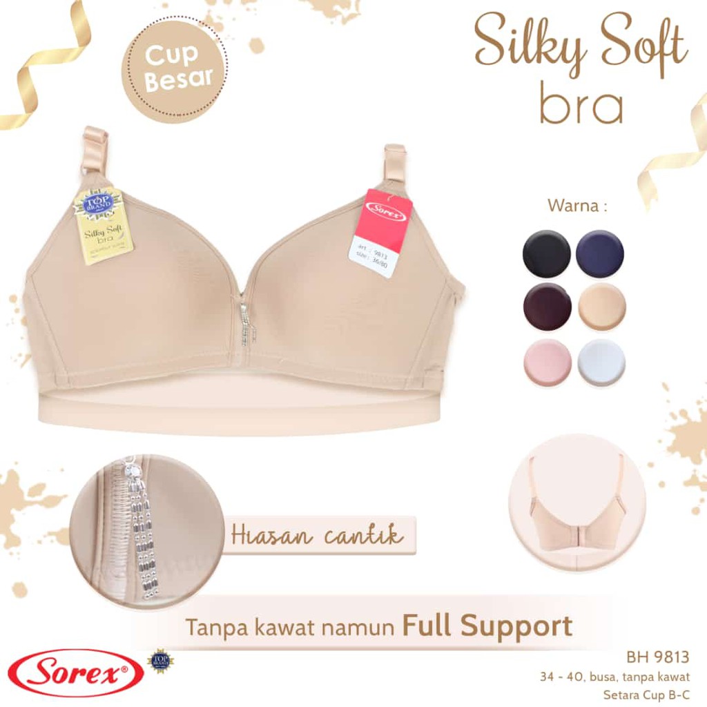 Jual SOREX BRA ART 9813 CUP BESAR TANPA KAWAT FULL SUPPORT