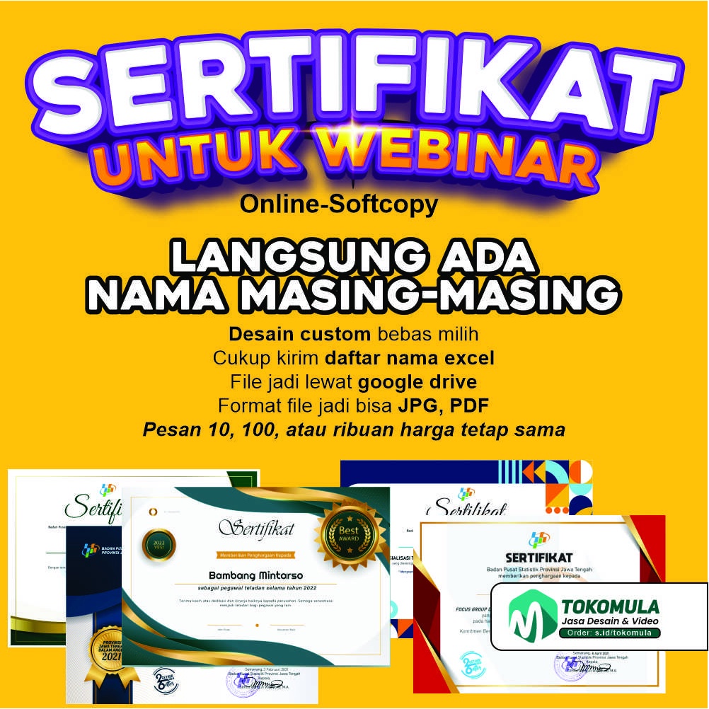 Jual Sertifikat Webinar Langsung Ada Nama Masing-Masing/BISA RIBUAN ...