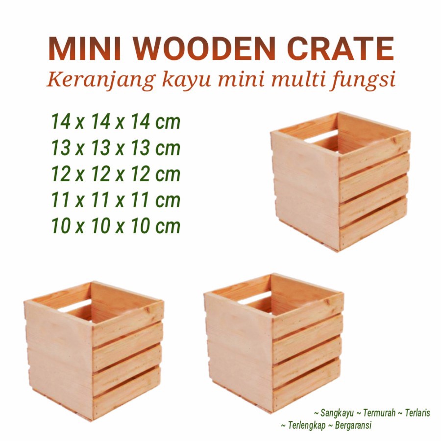 Jual SangKayu Kotak Penyimpanan Serbaguna Kayu Mini Crate Kayu Wooden ...