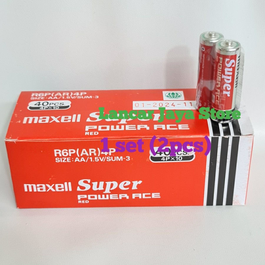 Jual Baterai Maxell Super Power ace Black R6P(AR)4P AA (A2) 1,5V ...