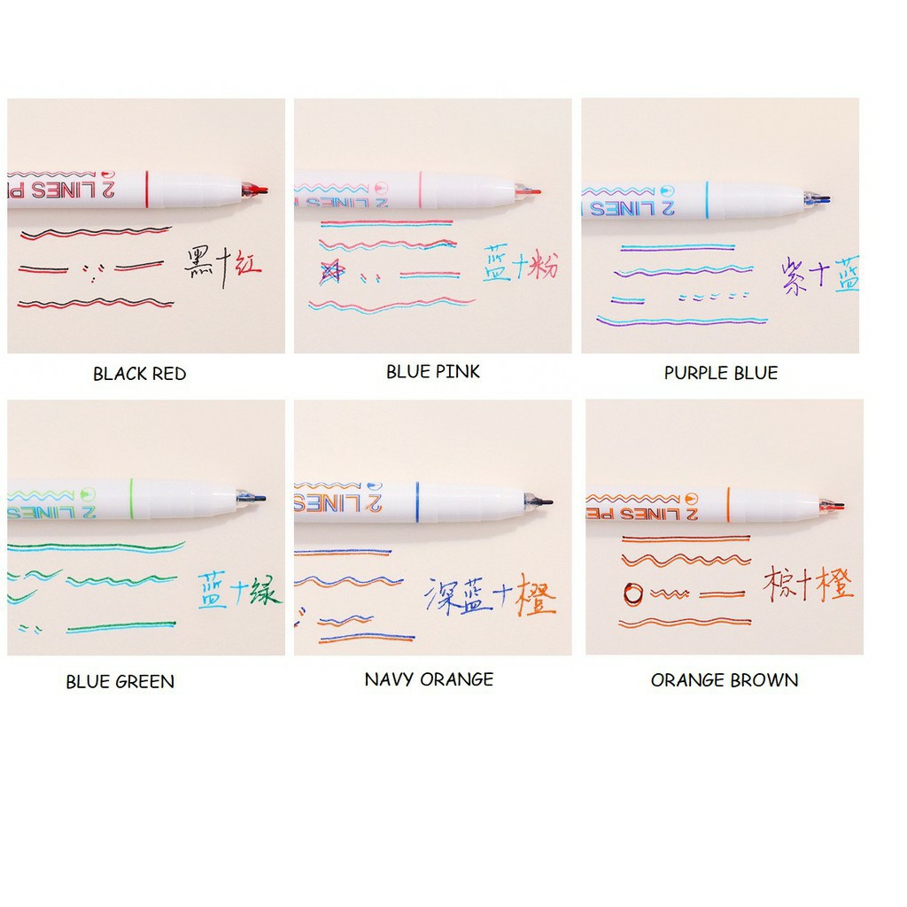 Jual Pulpen Warna 2 Lines Pen Multicolor | Shopee Indonesia