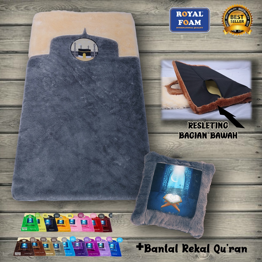 Jual sejadah motif bulu rasfur premium tebal 4 cm bonus bantal 35x35 cm ...