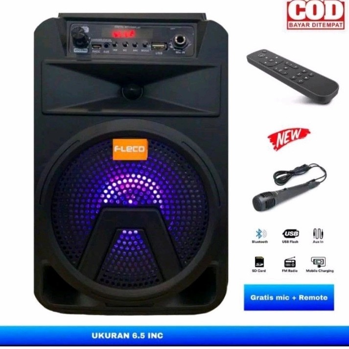 Jual Cod Speaker Bluetooth Fleco Inch F F Plus Mic