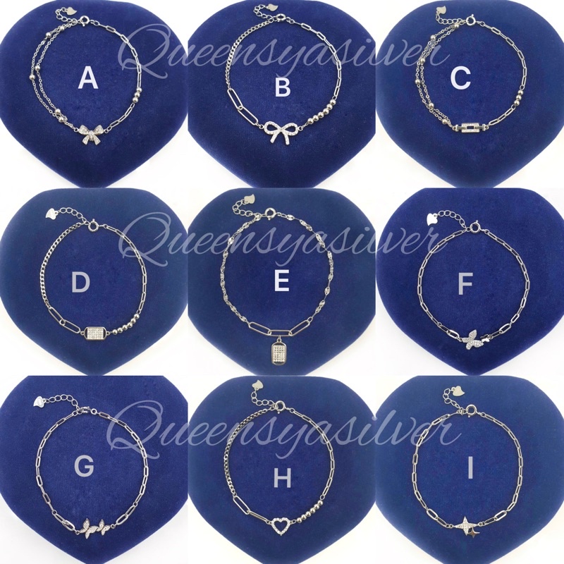 Jual Gelang Tangan Perak Silver Korea Asli 925 Lapis Emas Putih