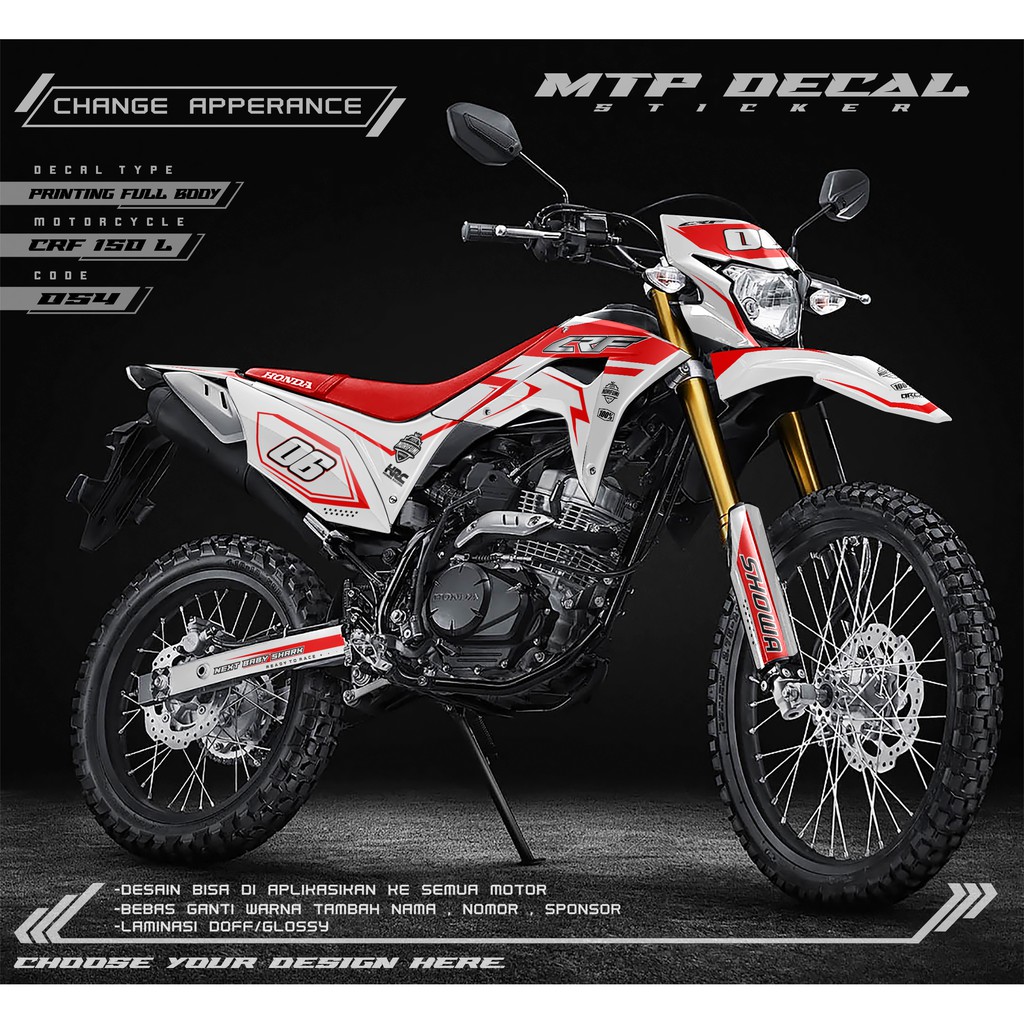 Jual Decal Stiker Dekal sticker CRF 150 L Custom full body MTP - 054 ...