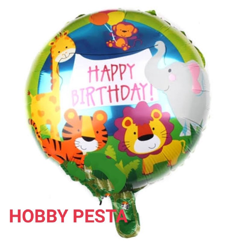 Jual Balon Bulat Motif Happy Birthday Cm Balon Foil Bulat Hbd Part