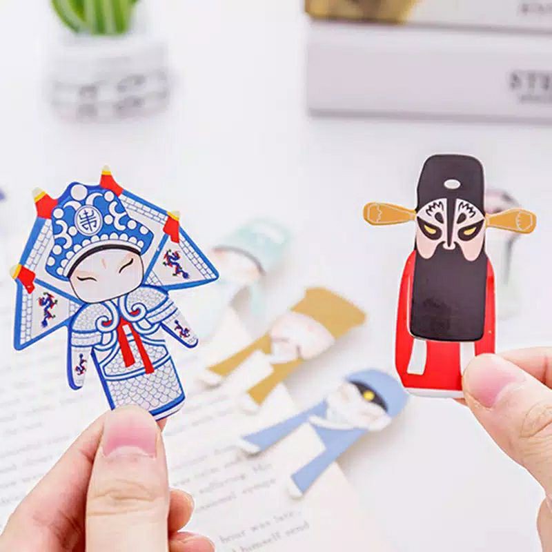 Jual Pembatas Buku Bookmark Set Chinese Style Peking Opera Lucu Unik ...