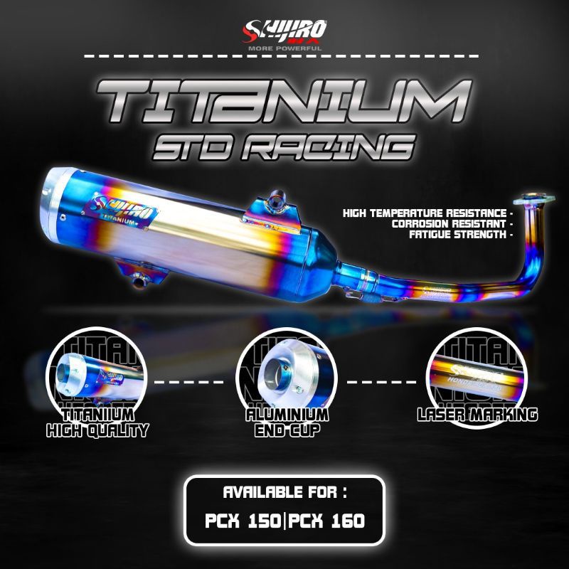 Jual KNALPOT STANDAR RACING SHIJIRO TYPE TITANIUM FOR PCX 150 DAN PCX ...