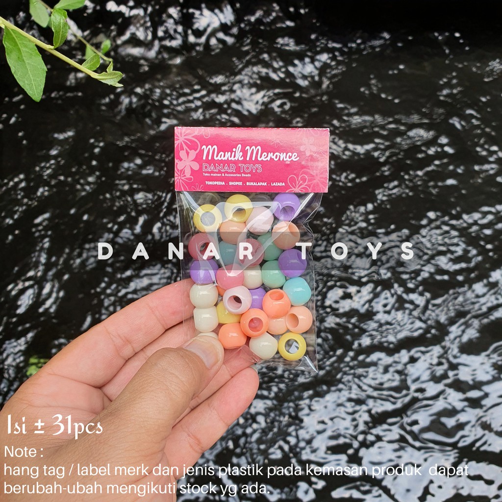 Jual MANIK MERONCE BEADS MOTE DOF PASTEL MUTIARA 12MM LUBANG BESAR DIY ...