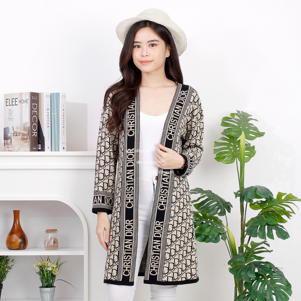 Jual Carlene Long Knit Cardigan | Outer Rajut Kardigan Wanita Jumbo ...