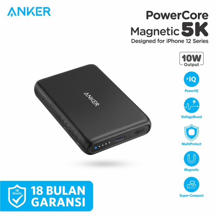 Jual ANKER 521 Wireless Powerbank Powercore Magnetic 5k 5000mAh 10W ...