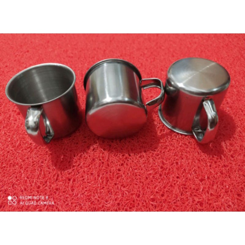 Jual GELAS STAINLESS 7 CM / CANGKIR SUSU / CANGKIR KOPI / THAI TEA