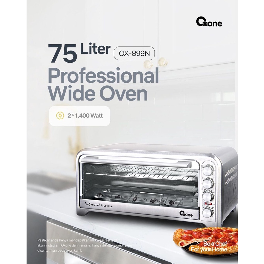 Jual PROFESSIONAL WIDE OVEN 75L OX899N Stainless steel Oven Lebar