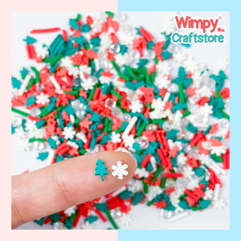 Jual Sprinkle Natal Hiasan Resin Nail Art Slime Manik Clay Fimo Slice ...