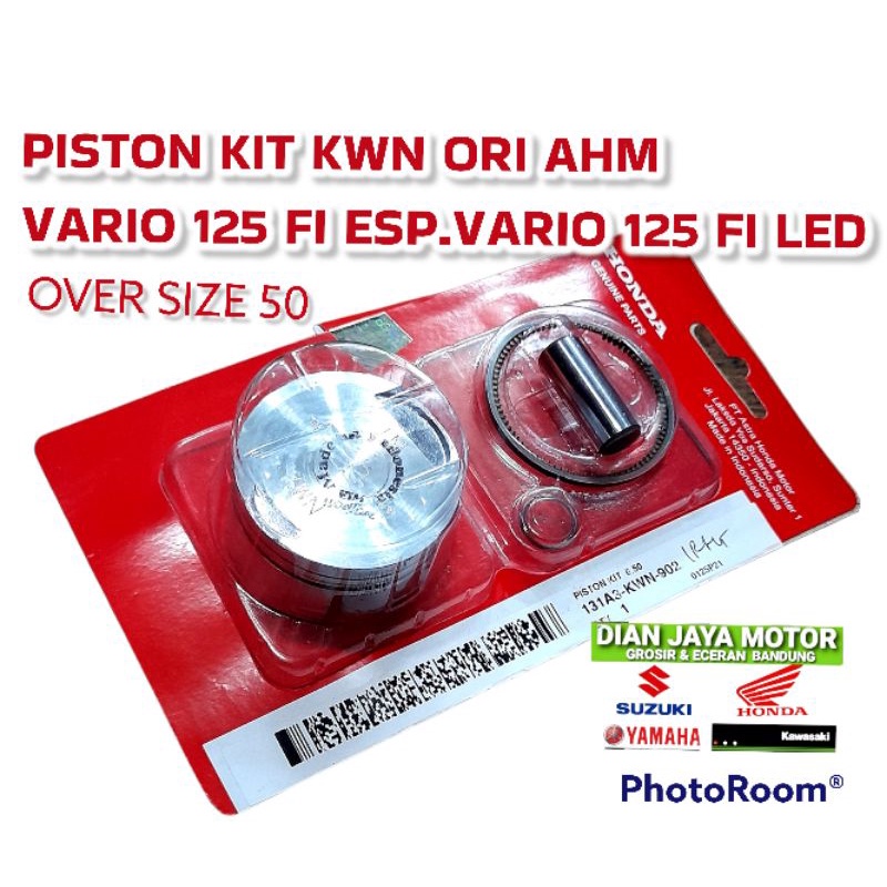 Jual PISTON KIT KWN OVER SIZE STD 50 ORI AHM HONDA VARIO 125 FI VARIO