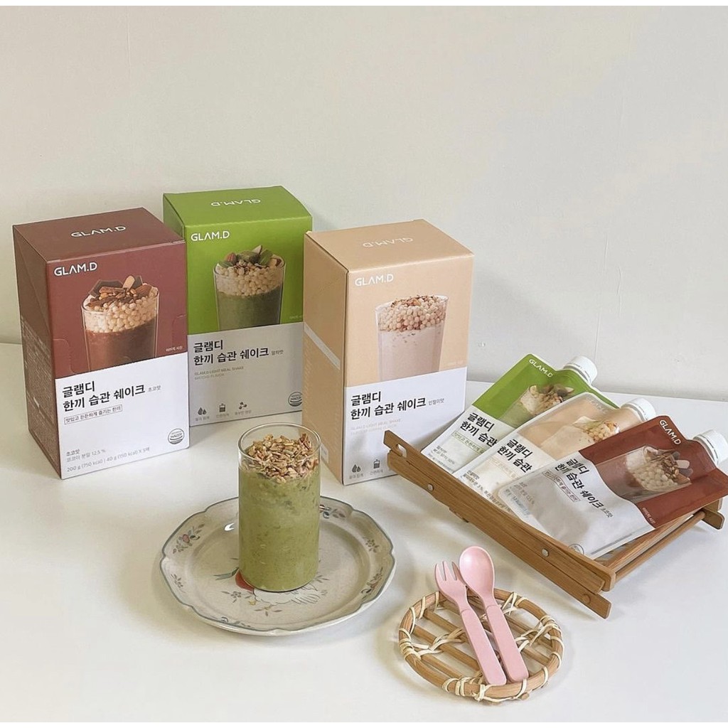 Jual GLAM D MEAL SHAKE (INJEOLMI,CHOCO,MATCHA & EARL GREY MILK TEA ...