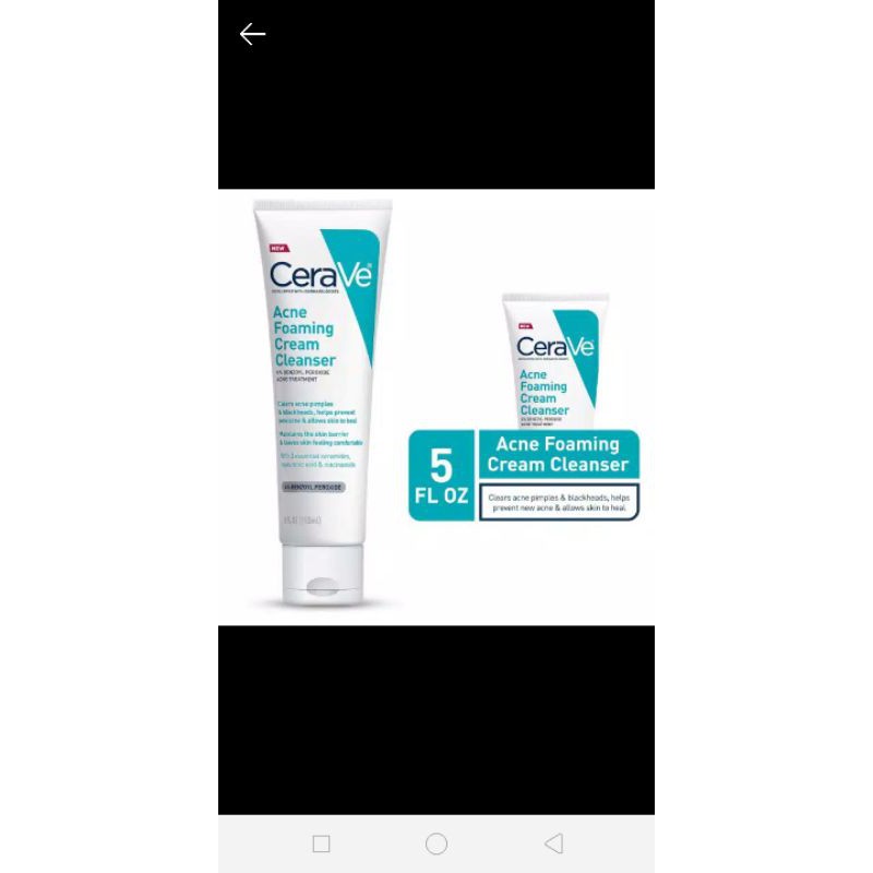 Jual Cerave Acne Foaming Cream Cleanser with Benzoyl Peroxide