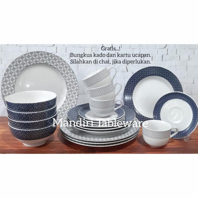 Jual Populer PIRING SET KERAMIK DINNER SET BLUE STAR ISI 20 PCS Shopee Indonesia