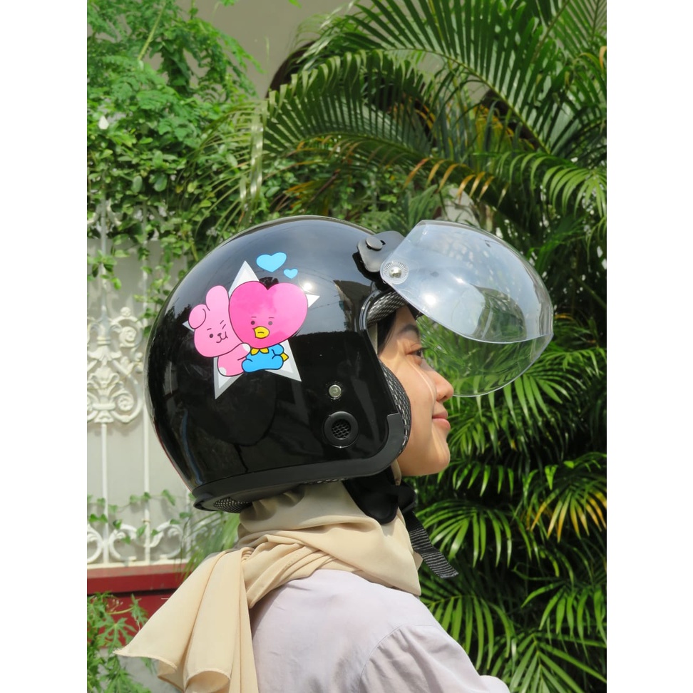 Jual HELM RETRO CLASSIC BOGO BTS BT21 ARMY | Shopee Indonesia