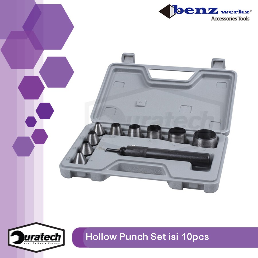 Jual Hollow punch sets 10pcs / Betel plong set / Pembolong plat Benz ...