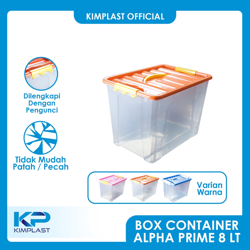 Jual KIMPLAST BOX Container 8 liter Prime / Dengan Pegangan Handle ...