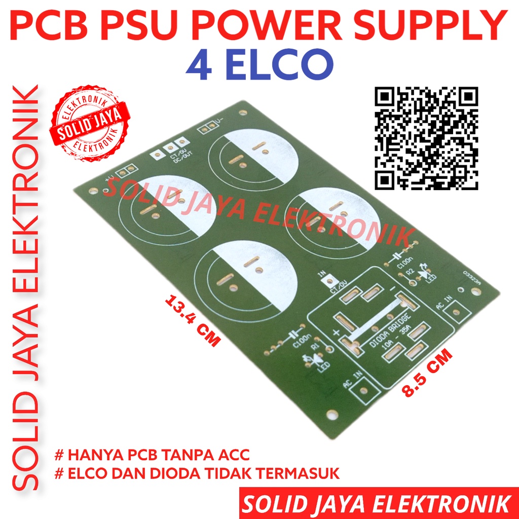 Jual PCB PSU 4 ELCO CAPASITOR KAPASITOR ELKO 4ELCO 4ELKO POWER SUPLY