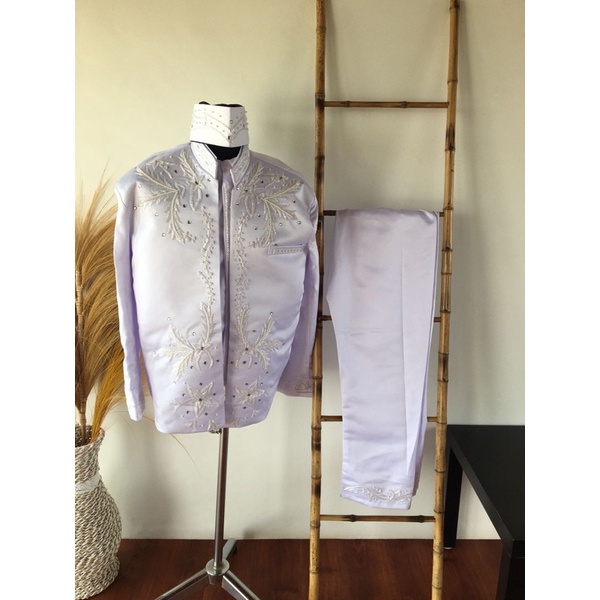 Jual basofi pengantin putih beskap sunda pengantin putih baju pengatin