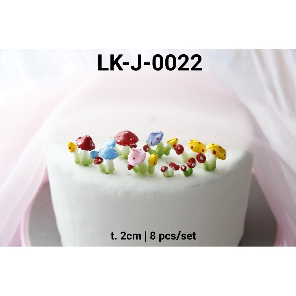 Jual LK-J-0022 Topper cake hiasan kue tart rumput tanaman jamur lokal ...