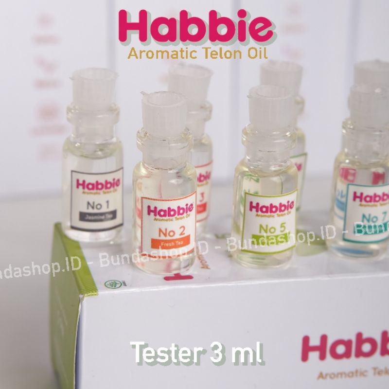 Jual Paket 15 varian minyak telon habbie Tea series (tester) ukuran 3ml ...