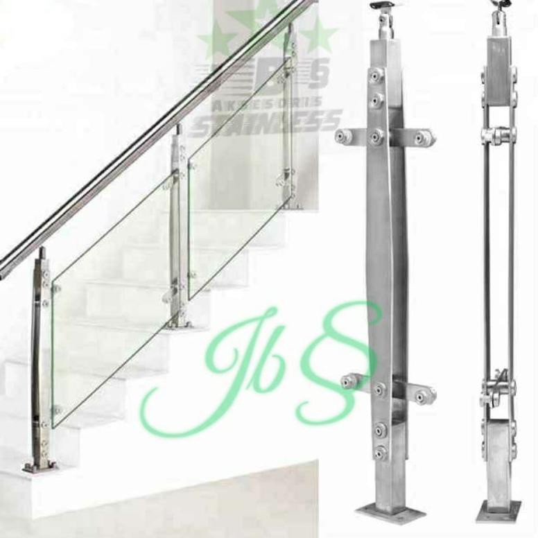 Jual Tiang Ralling tangga kaca stainless 201 (KODE H76) | Shopee Indonesia