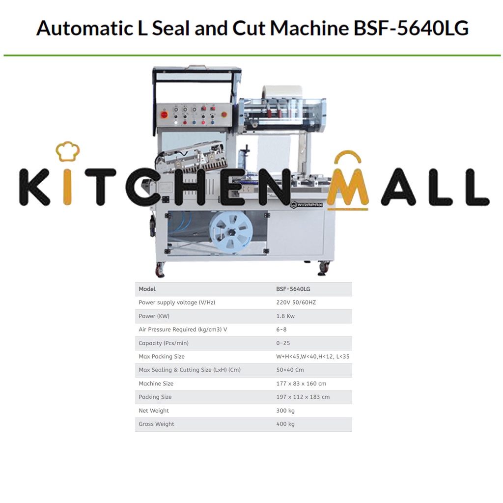 Jual WIRATECH BSF-5640LG Automatic L Seal and Cut Machine / Mesin ...