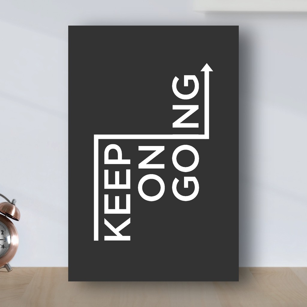 Jual Poster Tipografi Keep On Going Hiasan Dinding Minimalis Poster