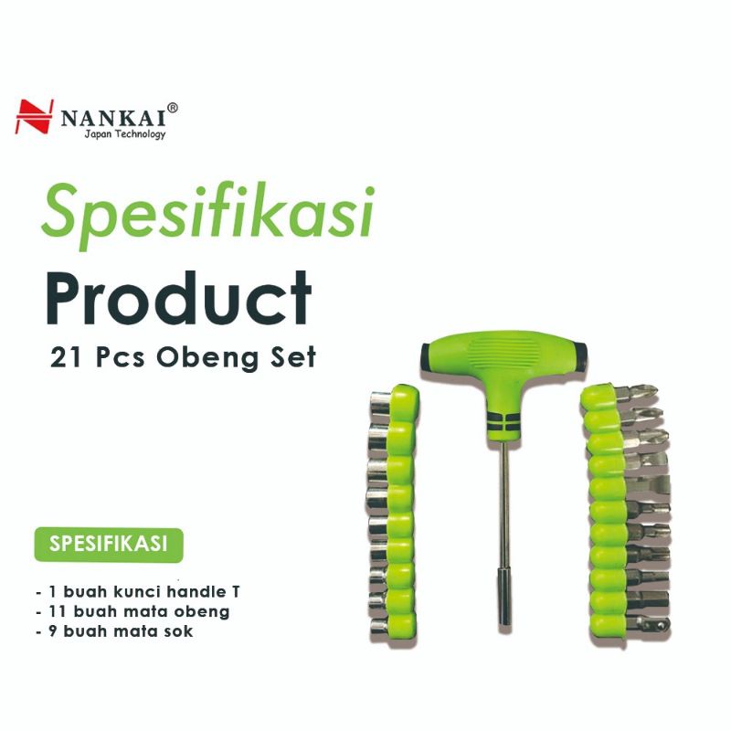 Jual Obeng Sock T Set Nankai Pcs Obeng Sok Set Pcs Shopee