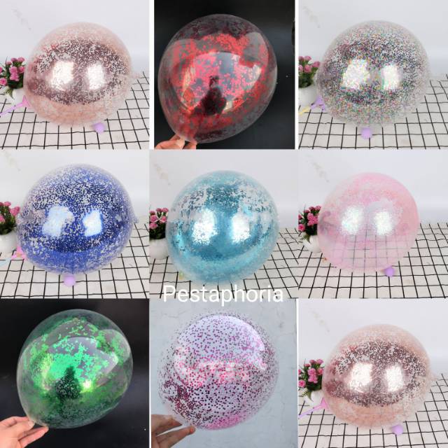 Jual Balon Latex / Lateks Confetti Glitter 12 Inch | Shopee Indonesia