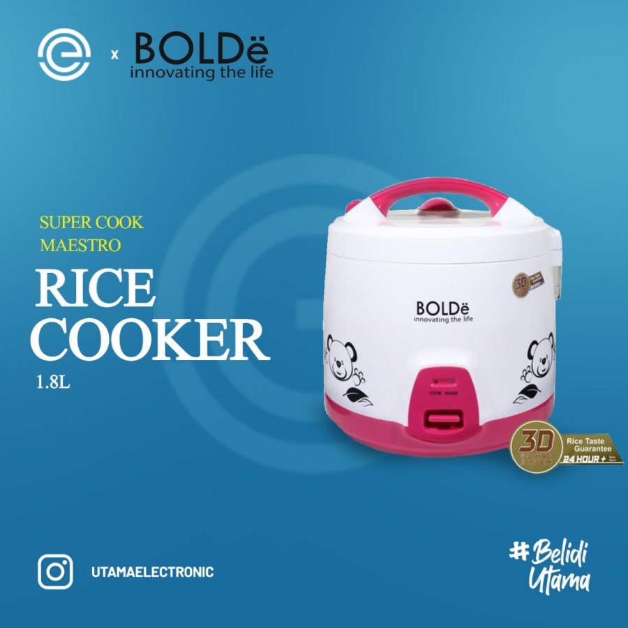 Jual BOLDE Super Cook Rice Cooker 3D 1.8 Liter - Maestro series ...