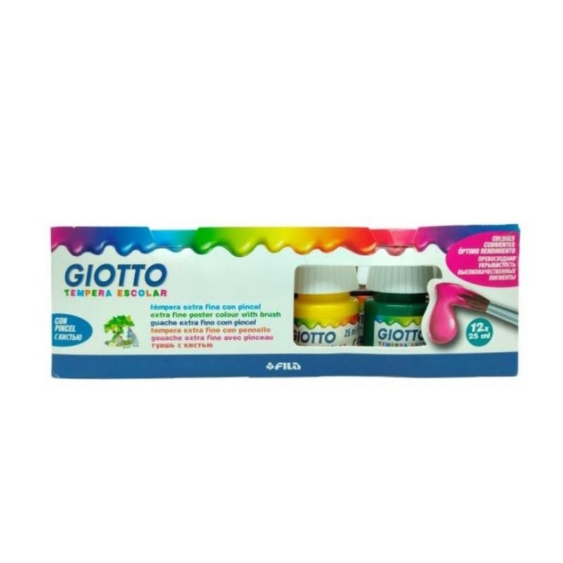 Jual Giotto Extra Fine Cat Poster Paint 12 ml x 7 pcs dengan Kuas