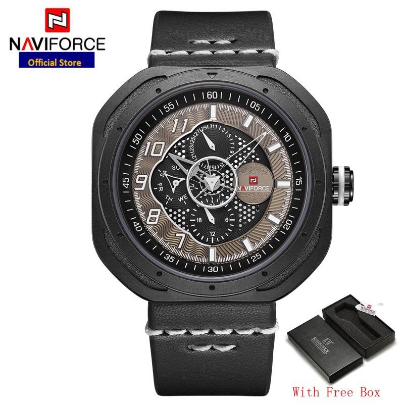 Jual Jam Tangan Pria Kasual Naviforce 9141 Original Model Kodek Strap Tali Kulit Terbaru Fashion Cowok Shopee Indonesia