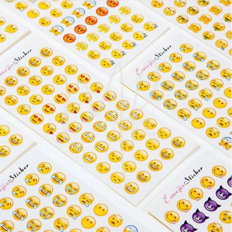 Jual Sticker emoji, stickers isi 12 lembar per pak stiker | Shopee ...