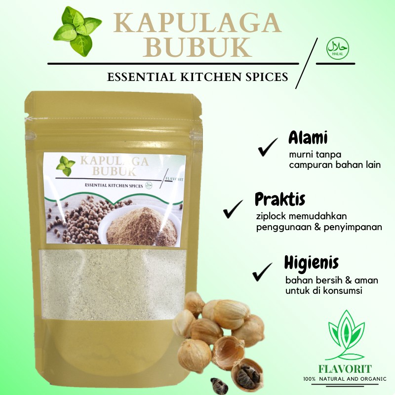 Jual Kapulaga Bubuk Cardamom Powder Bumbu Dapur Serbuk Penyedap Rasa Rempah Kering Organik 4073