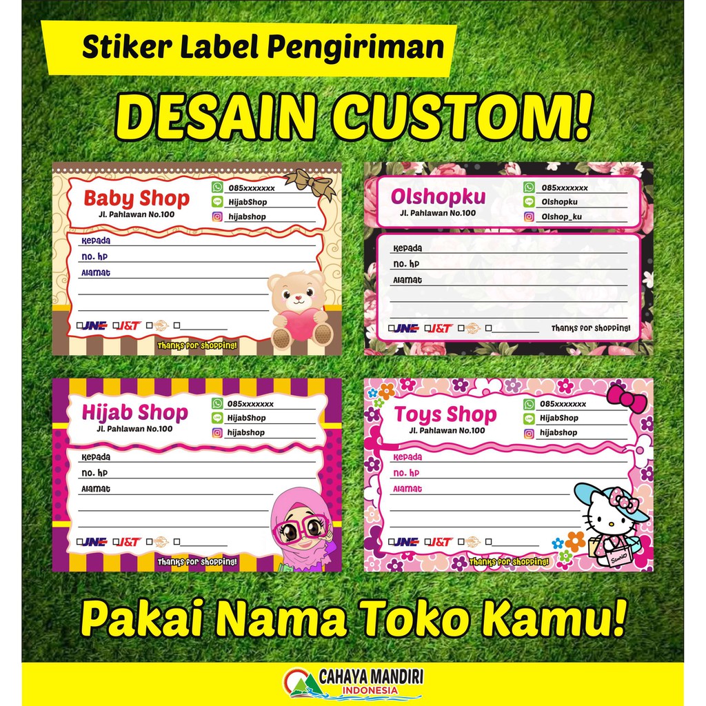 Jual Stiker Label Pengiriman Custom Shopee Indonesia