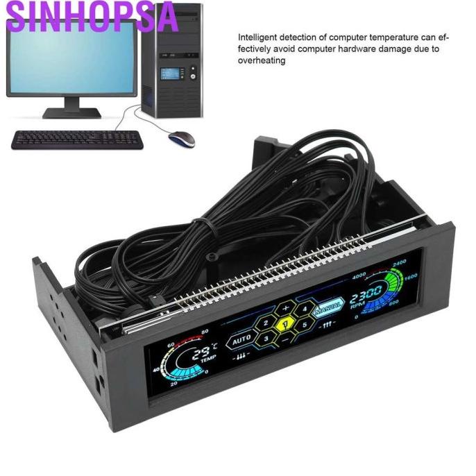 Jual Sinhopsa Computer Temp Monitor Pvc Lens Panel Display 5 Sets Fan ...