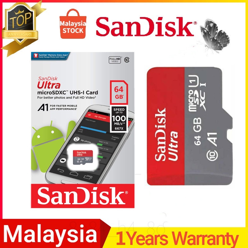 Jual Sandisk Ultra Microsdxc Uhs I Mb S Gb Micro Sd Card Class