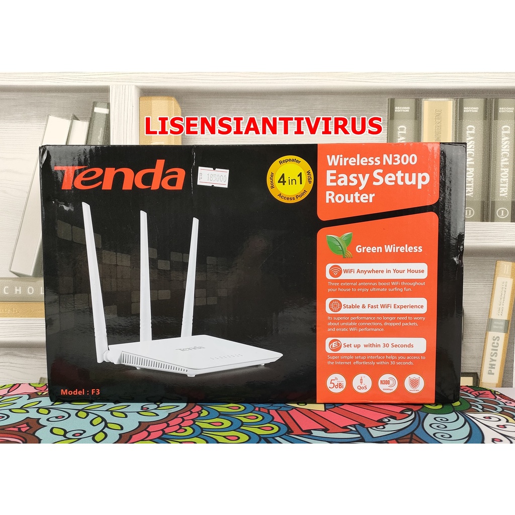 Jual Tenda F3 Router Wireless N300 300mbps 3 Antenna 15dbi Coverage