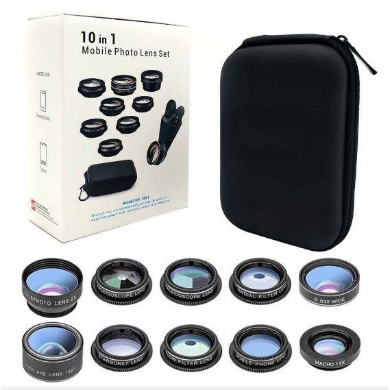 Jual Phone lens kit universal 10 in 1 Fisheye Wide Angle macro Lens ...